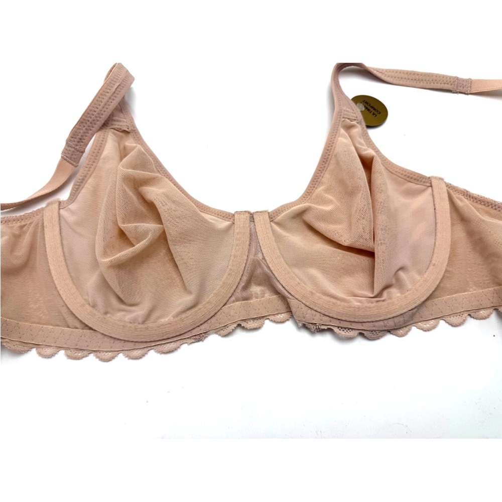 Wacoa Soft Sense Lace Underwire Bra 32D Rose Dust - Picture 4 of 8